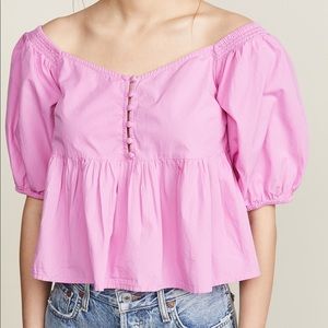 free people pink blouse